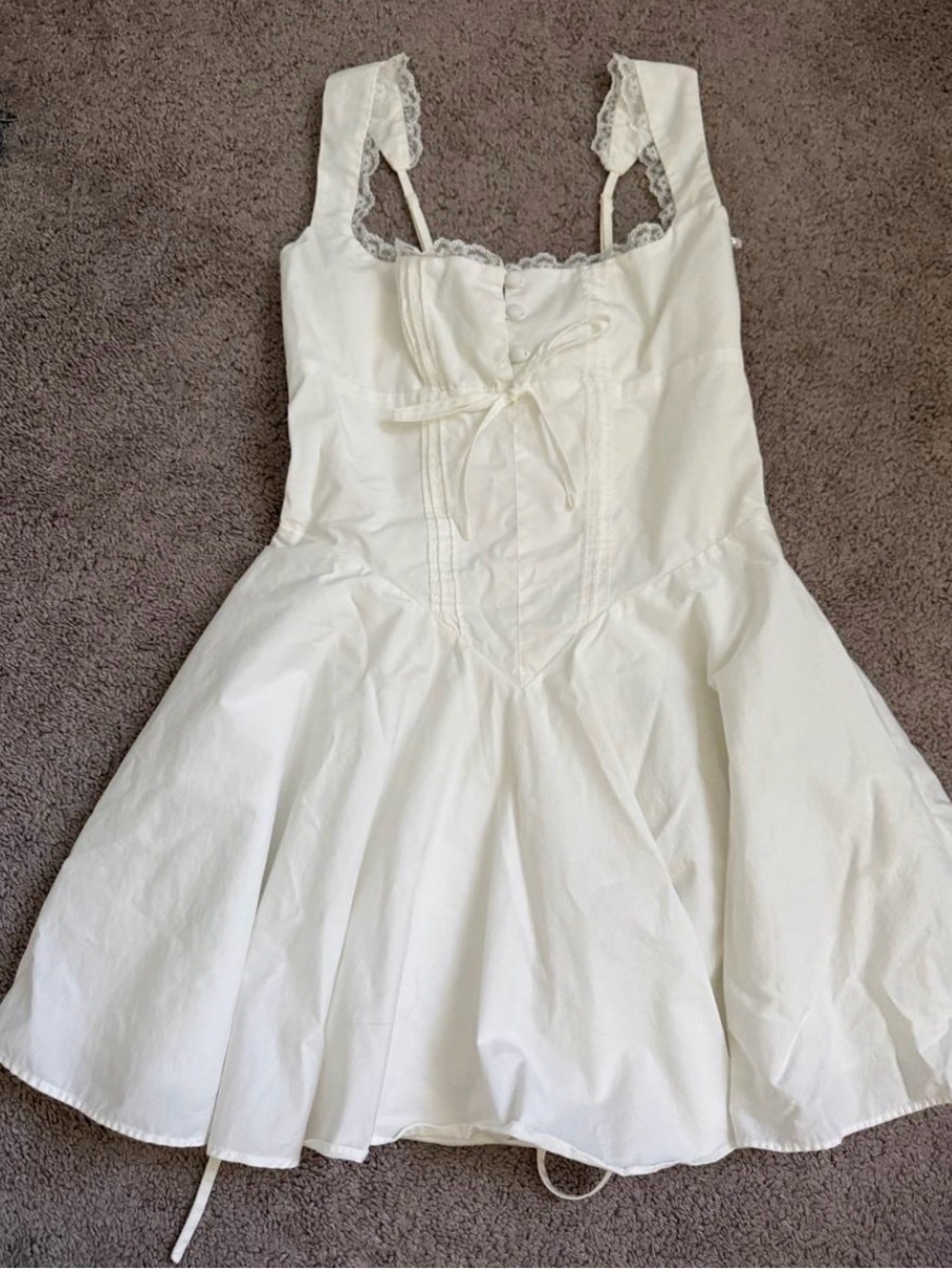 White Lace-Trimmed Women’s Slip Dress